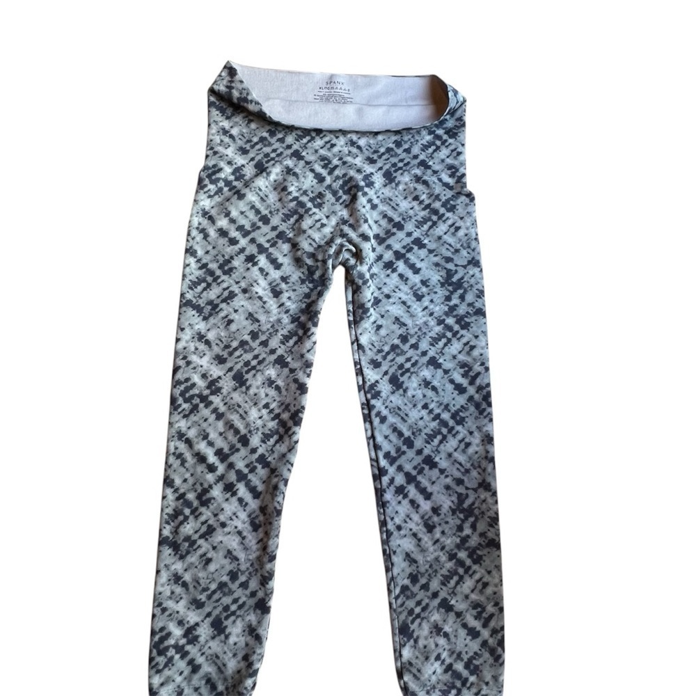 Spanx XL Grey Watercolor Leggings EUC